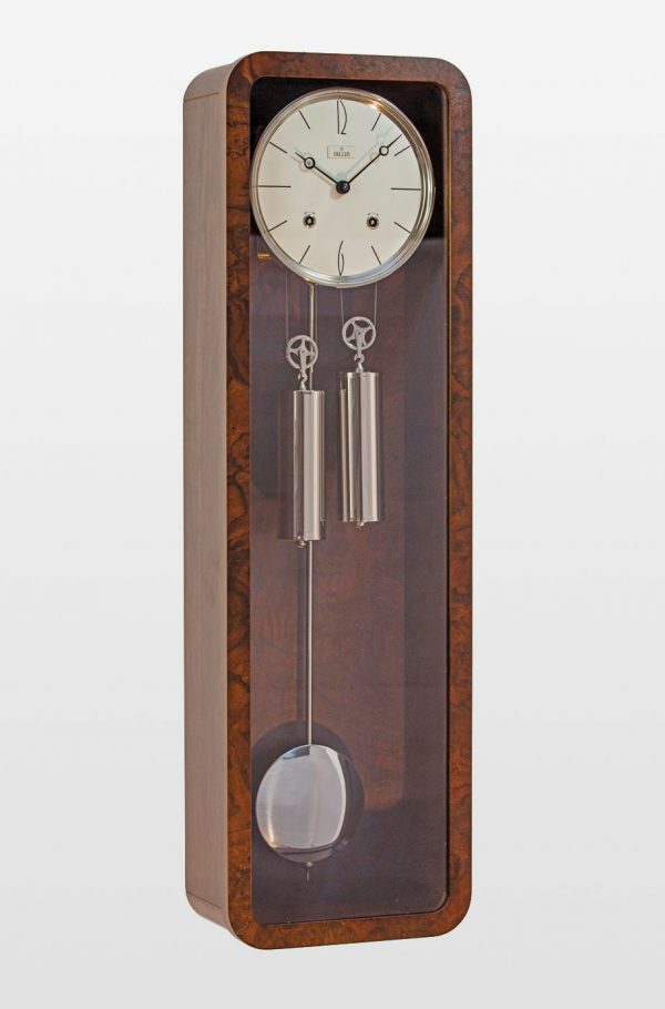 Vintage Mechanical Wall Clock in Walnut Finish